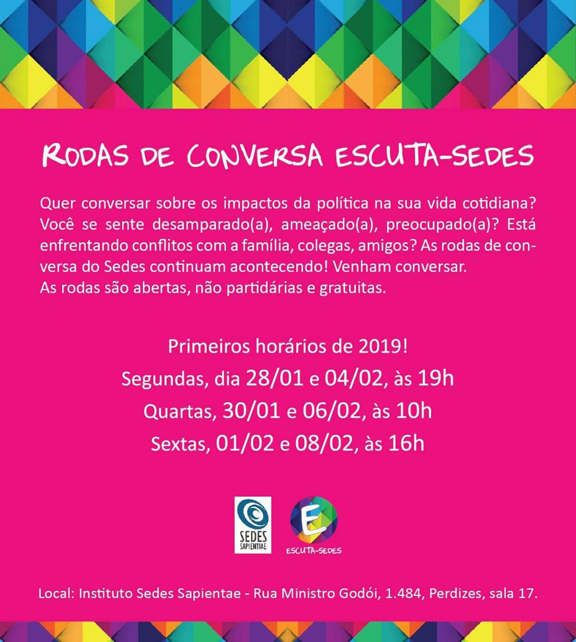 Rodas de Conversa Escuta-Sedes – Atenção! Atenção! Atenção!