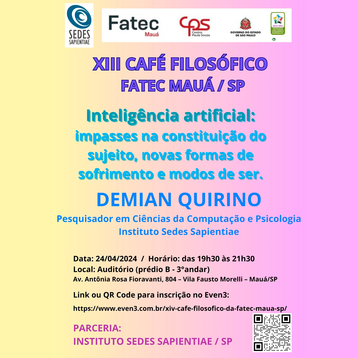 XIII Café Filosófico – “Inteligência Artificial”