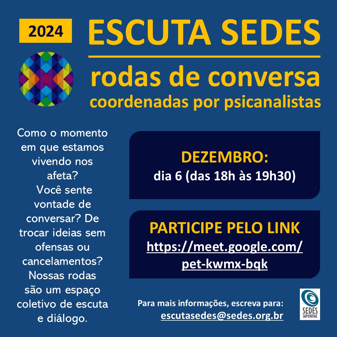 Escuta Sedes – dezembro 2024