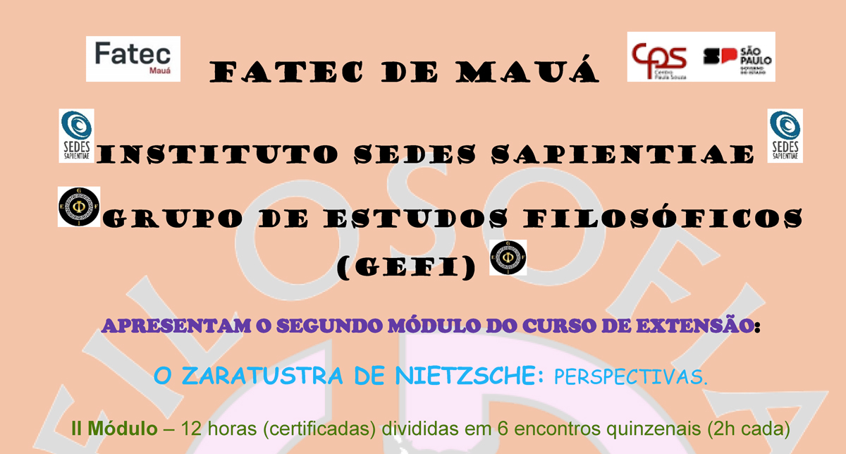 Curso – O Zaratustra de Nietzsche: Perspectivas – II Módulo