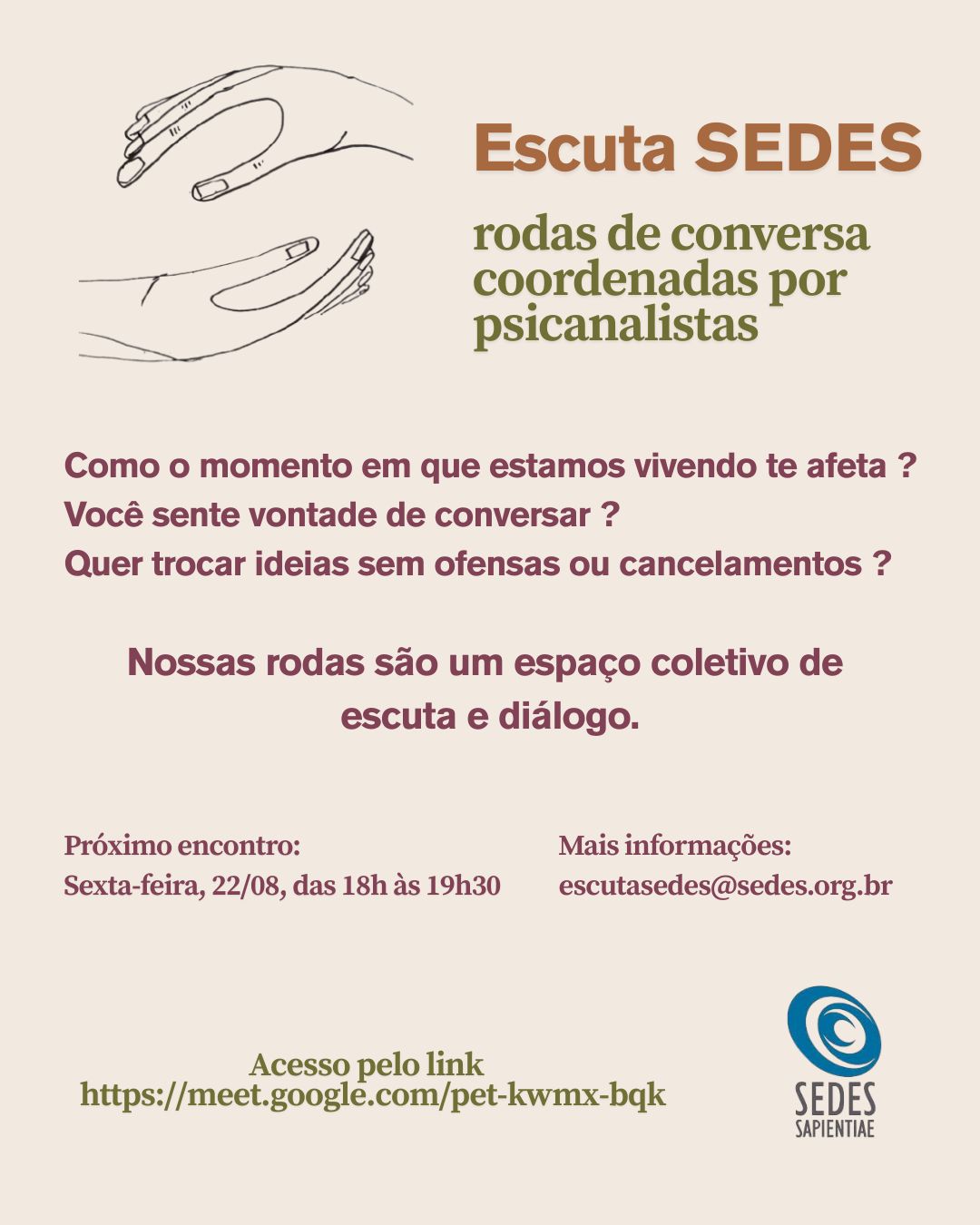 Escuta Sedes – agosto 2025