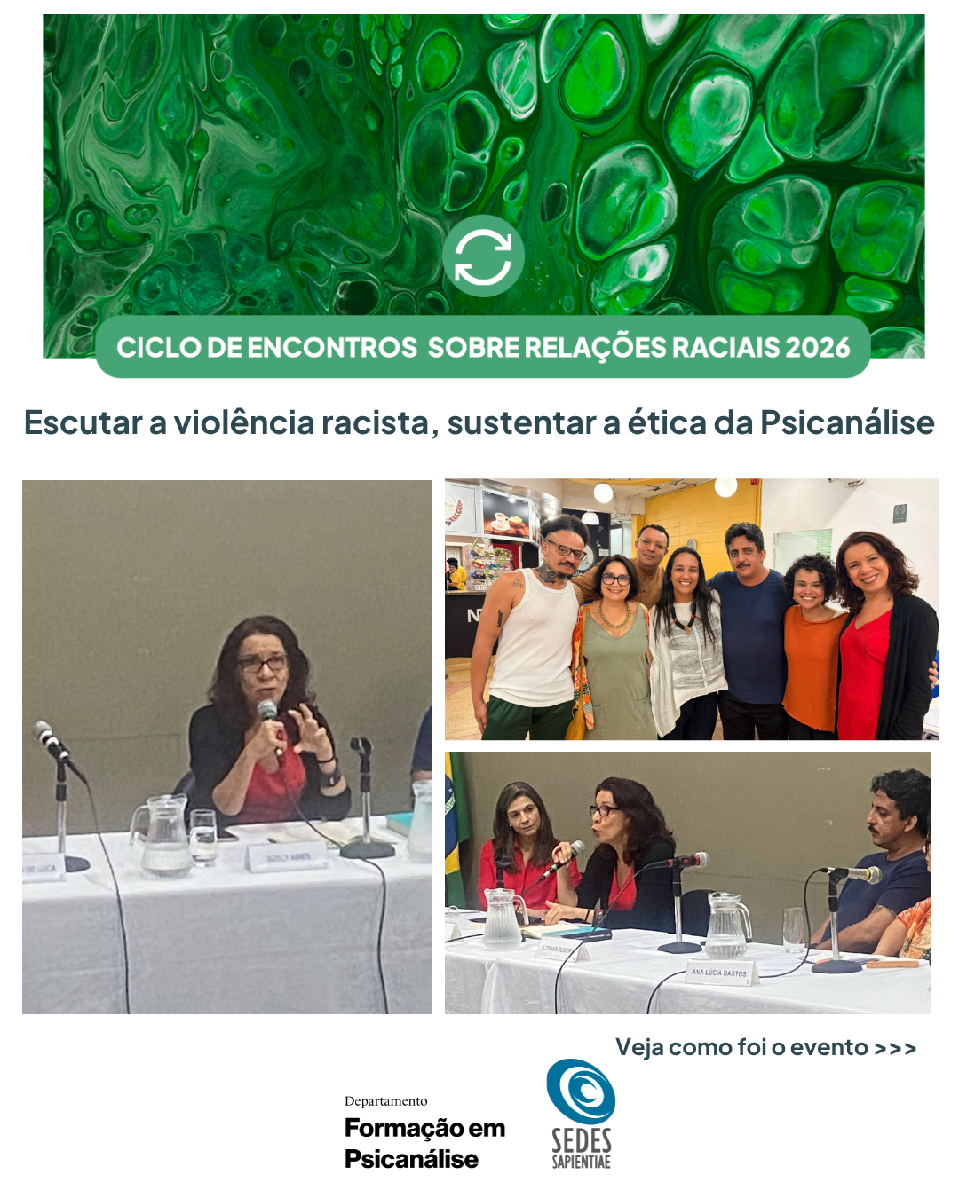 Aconteceu: “Escutar a violência racista, sustentar a ética da Psicanálise”